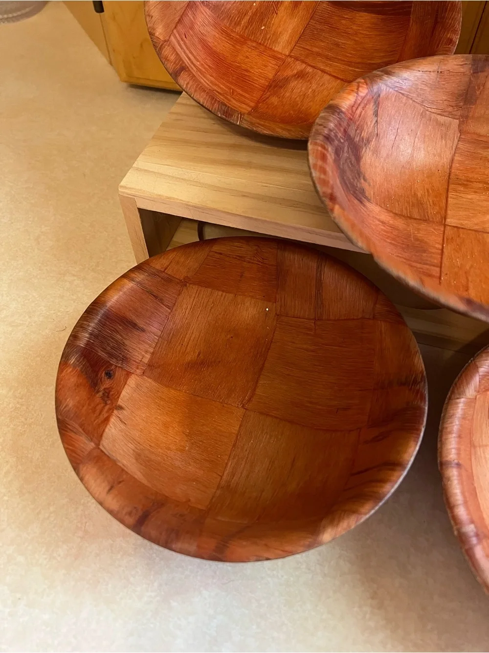 MCM Woven Wood Bowls
